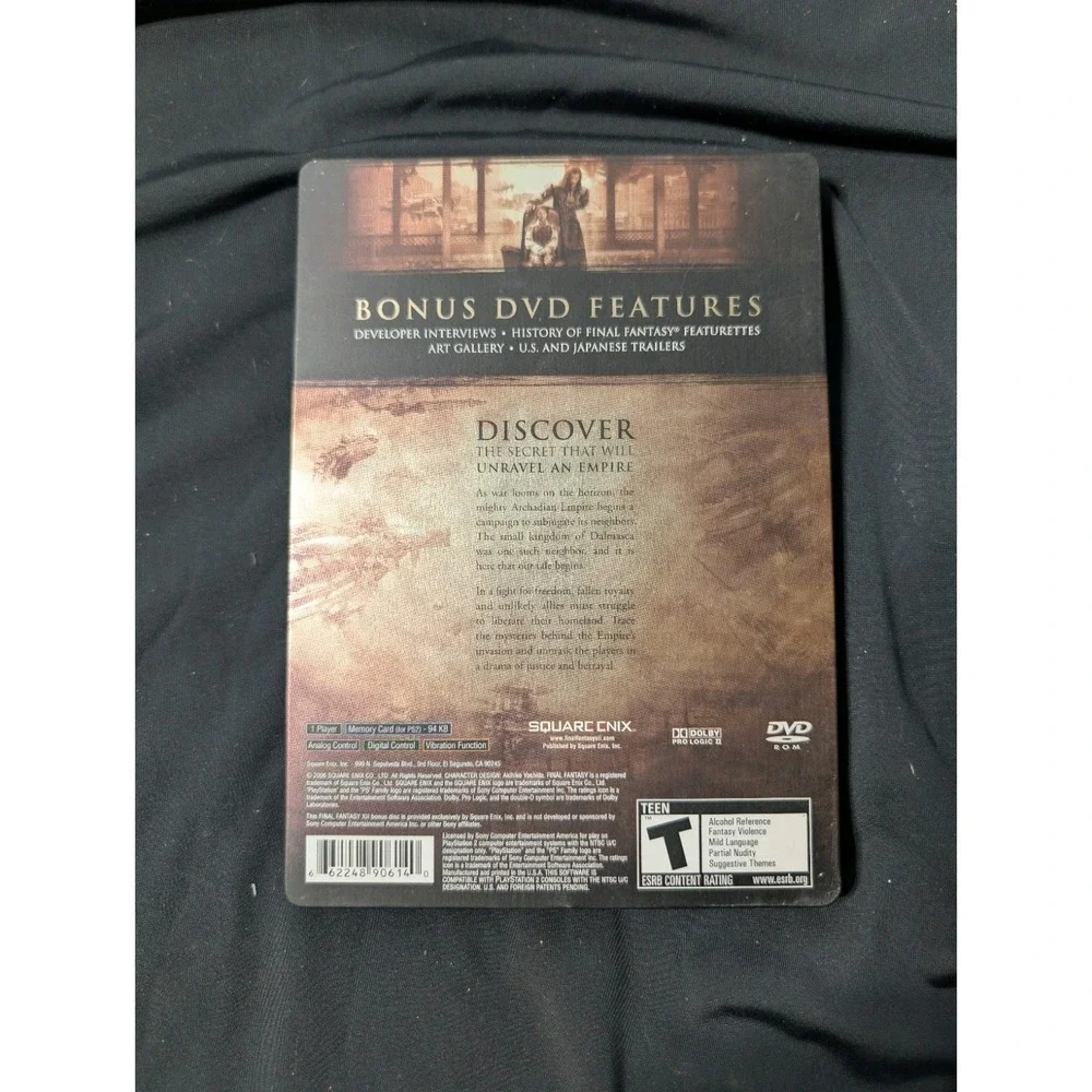 Final Fantasy XII Collector's Edition PS2 PlayStation 2 Metal Steelbook Complete